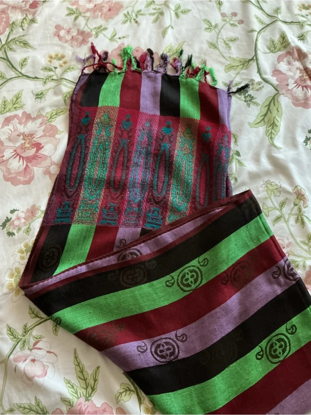 Brown Multicolor Patterned Women's Scarf